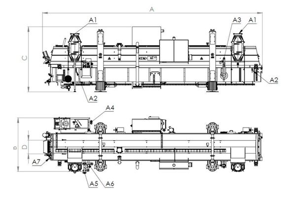 disegno tecnico della Friggitrice Alco