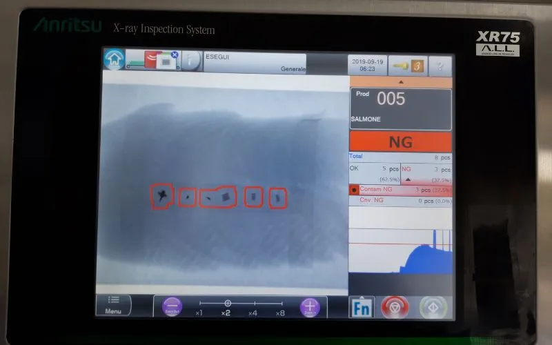 Sistema di ispezione contaminati nel pesce