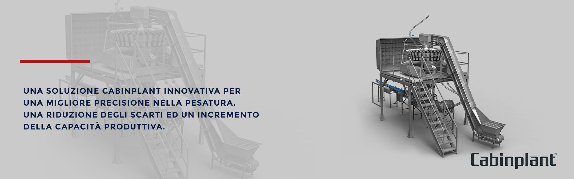 Copertina Cabinplant linea di pesatura pollo